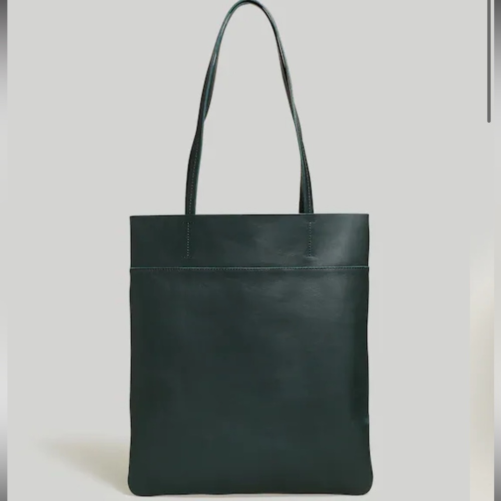 Madewell Dark Green Leather Tote